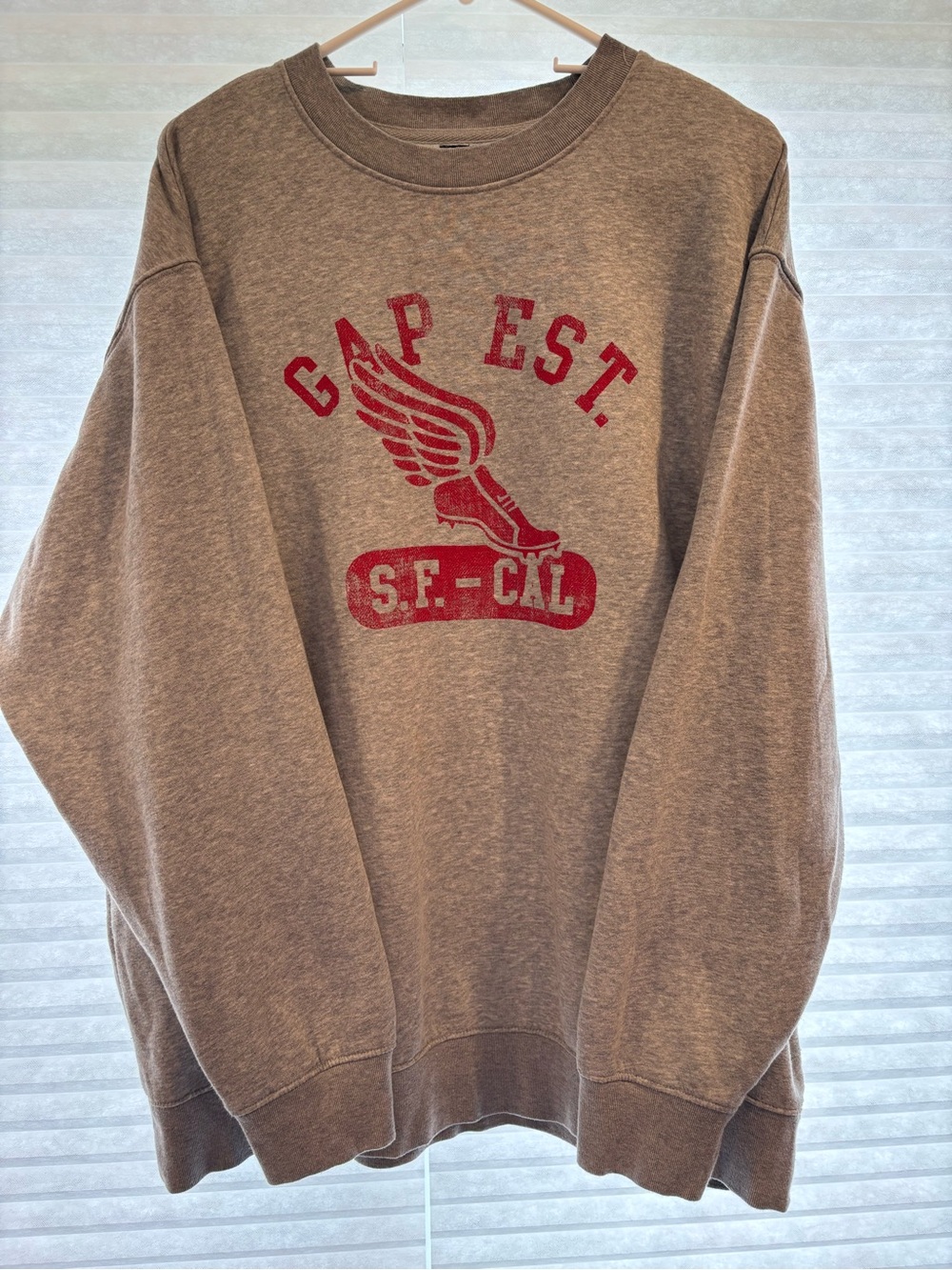 GAP Gray Crewneck Sweatshirt with Red Vintage Graphic